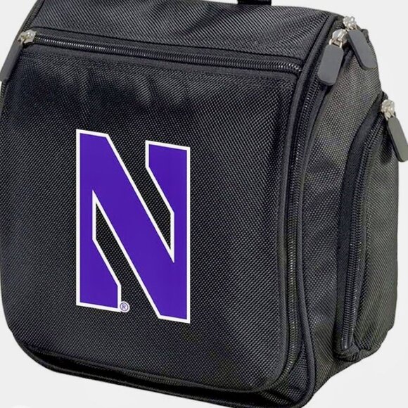 Northwestern Toiletry Travel Hanging NU Wildcats Black Travel Zipper Bag - Picture 1 of 8
